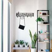 Cuier metalic Note, Negru, 19x0,2x60 cm