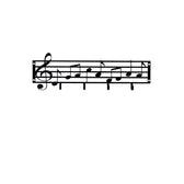 Cuier metalic Note, Negru, 19x0,2x60 cm