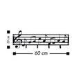 Cuier metalic Note, Negru, 19x0,2x60 cm