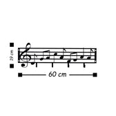 Cuier metalic Note, Negru, 19x0,2x60 cm