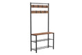 Cuier Tifo cadru metal, Negru, 86 x 172 x 30 cm