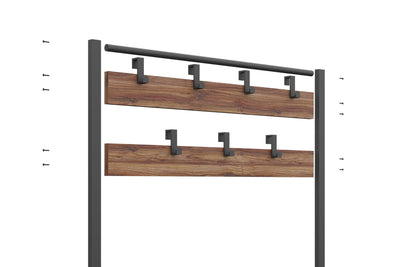 Cuier Tifo cadru metal, Negru, 86 x 172 x 30 cm