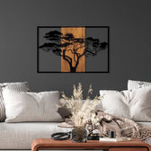 Decoratiune de perete lemn Acacia Tree - 388, Nuc, 58x3x90 cm