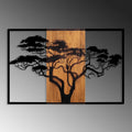Decoratiune de perete lemn Acacia Tree - 388, Nuc, 58x3x90 cm