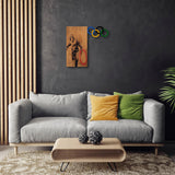 Decoratiune de perete lemn Banksy - 14, Nuc, 60x3x58 cm