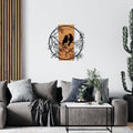 Decoratiune de perete lemn Dragostea in Aer, Negru, 60 x 59 x 3