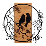 Decoratiune de perete lemn Dragostea in Aer, Negru, 60 x 59 x 3