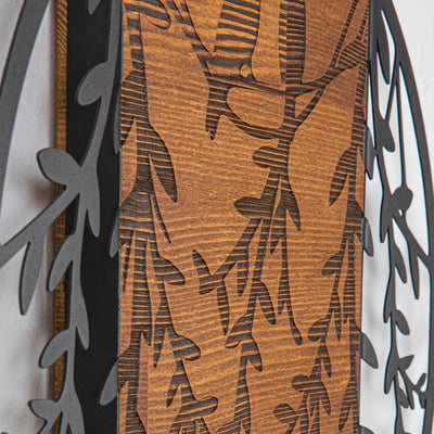 Decoratiune de perete lemn Dragostea in Aer, Negru, 60 x 59 x 3