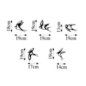 Decoratiune de perete lemn Swallows, Negru, 18x0,1x19 cm