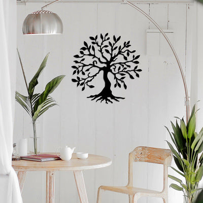 Decoratiune de perete Metal Agac, Negru, 60x0.15x60 cm