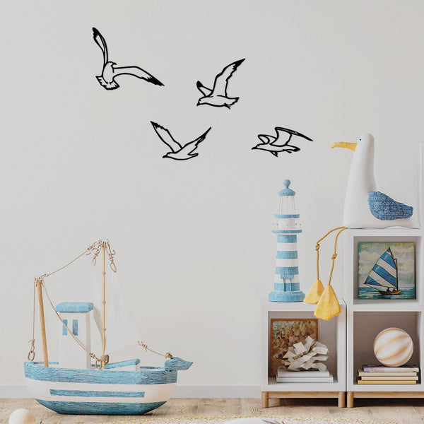 Decoratiune de perete Metal Birds Sorty - 443, Negru, 20x22 cm