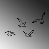 Decoratiune de perete Metal Birds Sorty - 443, Negru, 1.5x20x22 cm