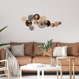 Decoratiune de perete Bronte, Metal, 42x8x90 cm - Maro-Auriu