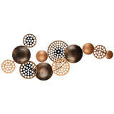 Decoratiune de perete Bronte, Metal, 42x8x90 cm - Maro-Auriu