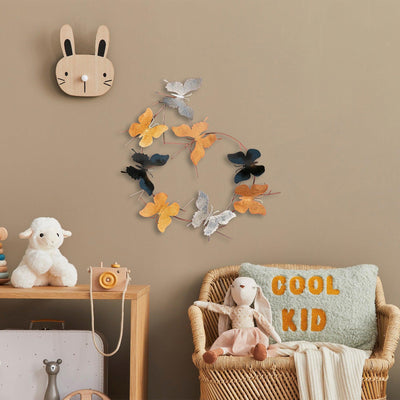 Decoratiune de perete Metal Butterflies - 2, Multicolor, 1x1x4 cm