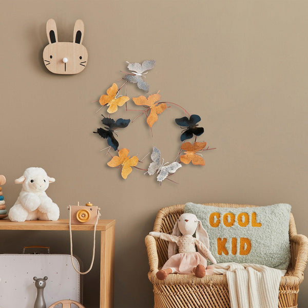 Decoratiune de perete Metal Butterflies - 2, Multicolor, 80x80 cm