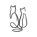 Decoratiune de perete Metal Couple Cat Love, Negru, 0.15x48x72 cm