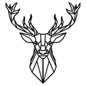Decoratiune de perete Metal Deer4, Negru, 65x0,15x60 cm