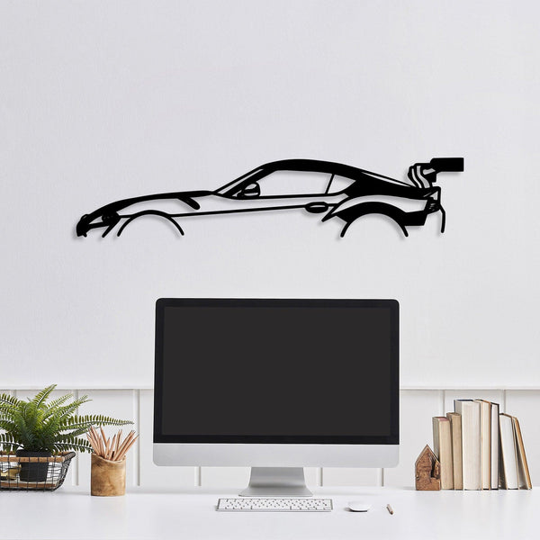 Decoratiune de perete Metal Dodge Viper Silhouette, Negru, 14x70 cm