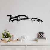 Decoratiune de perete Metal Dodge Viper Silhouette, Negru, 14x1x70 cm