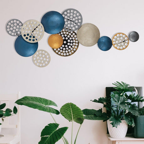 Decoratiune de perete Metal Enzo, Multicolor, 8x42x90 cm