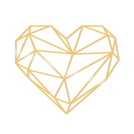 Decoratiune de perete Metal Heart Metal Decor - Gold, Aur, 40x1x47 cm