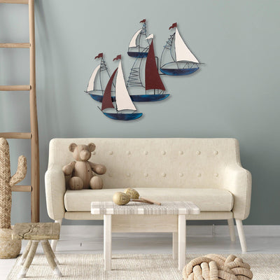 Decoratiune de perete Metal Kadirga, Multicolor, 73x1x88 cm