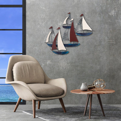 Decoratiune de perete Metal Kadirga, Multicolor, 73x1x88 cm