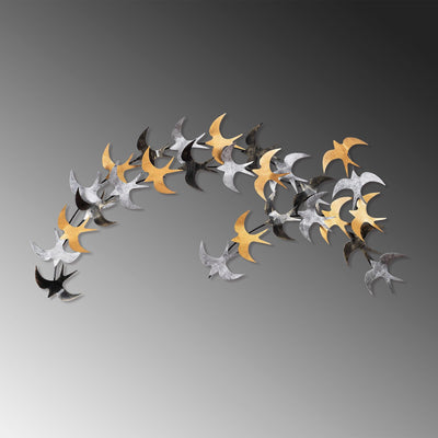 Decoratiune de perete Metal Kirlangiç, Multicolor, 62x1x137 cm