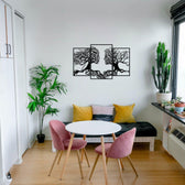 Decoratiune de perete Metal Love Tree, Negru, 71x0,12x116 cm
