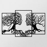 Decoratiune de perete Metal Love Tree, Negru, 71x0,12x116 cm