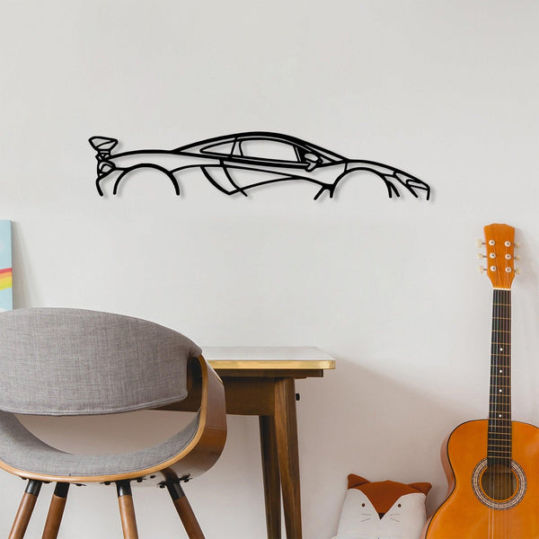 Decoratiune de perete Metal Mclaren P1 Silhouette, Negru, 14x68 cm