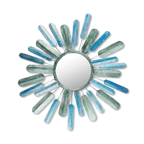 Decoratiune de perete Metal Metal Art Mirror Sun, Multicolor, 75x5x75 cm