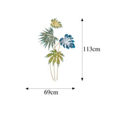 Decoratiune de perete Metal Monstera, Multicolor, 113x1x69 cm