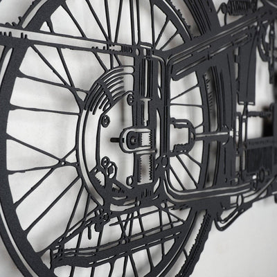 Decoratiune de perete Metal Motocicleta, Negru, 100 x 47 cm