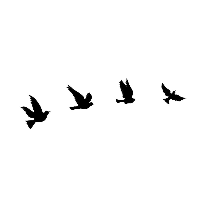 Decoratiune de perete metal Pigeons, Negru, 20x0,1x18 cm