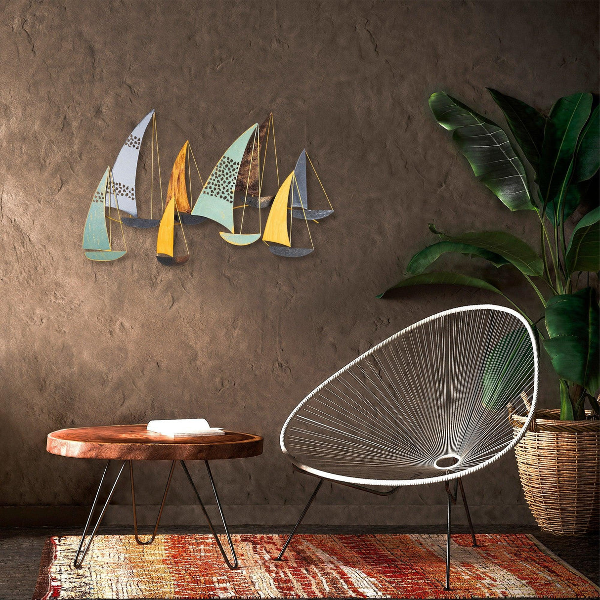 Decoratiune de perete Metal Soykan , Multicolor, 111 x 70 x 8 cm