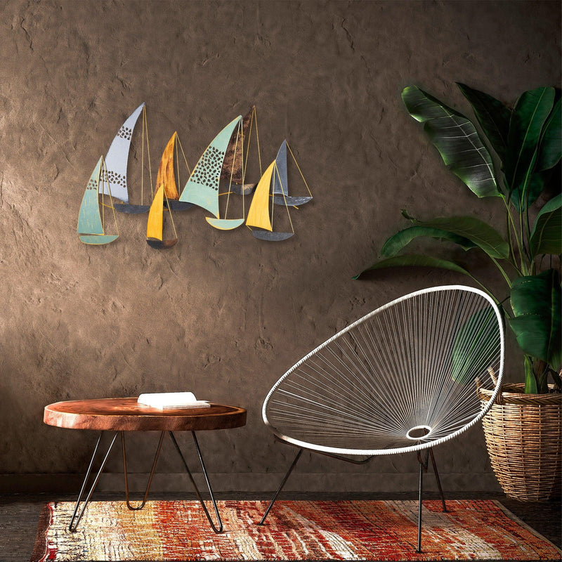 Decoratiune de perete Metal Soykan, Multicolor, 111 x 70 x 8 cm