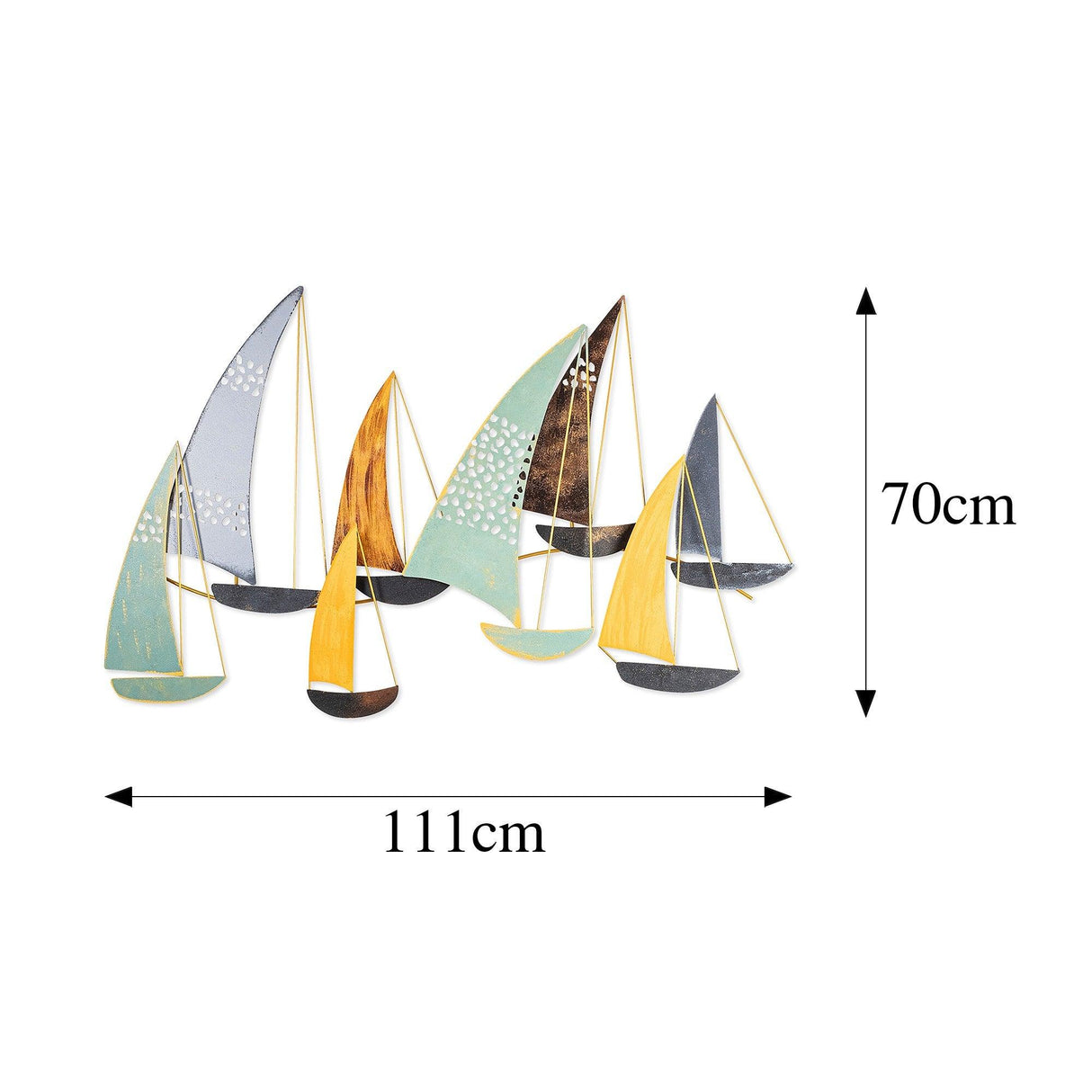 Decoratiune de perete Metal Soykan , Multicolor, 111 x 70 x 8 cm