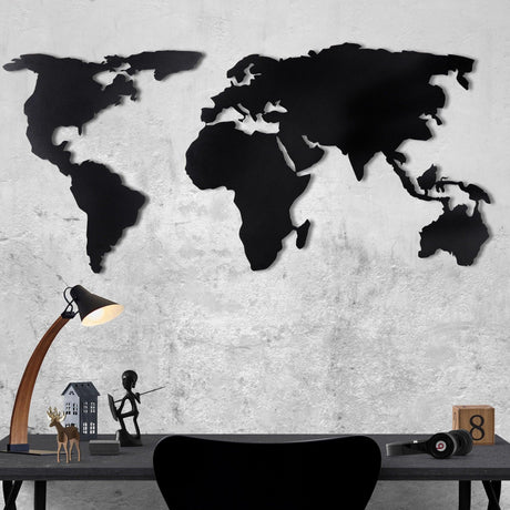 Decoratiune de perete Metal Tanelorn, Negru, 120x0.2x60 cm