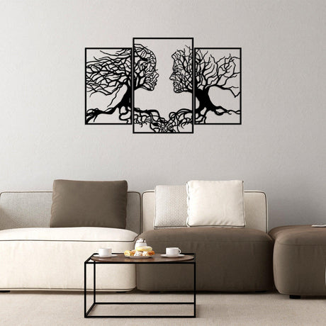 Decoratiune de perete Metal Tanelorn, Negru, 71x0.15x116 cm