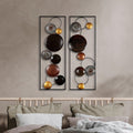 Decoratiune de perete Metal Textured - 3, Multicolor, 92x1x32 cm
