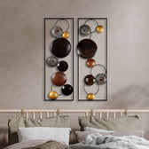 Decoratiune de perete Metal Textured - 3, Multicolor, 92x1x32 cm
