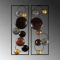 Decoratiune de perete Metal Textured - 3, Multicolor, 92x1x32 cm