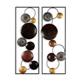 Decoratiune de perete Metal Textured - 3, Multicolor, 92x1x32 cm