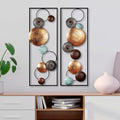 Decoratiune de perete Metal Textured - 9, Multicolor, 92x1x32 cm