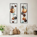 Decoratiune de perete Metal Textured - 9, Multicolor, 92x1x32 cm
