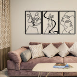 Decoratiune de perete Metal The Unity Of Love, Negru, 50x3x109 cm