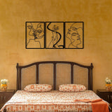 Decoratiune de perete Metal The Unity Of Love, Negru, 50x3x109 cm