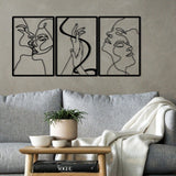 Decoratiune de perete Metal The Unity Of Love, Negru, 50x3x109 cm